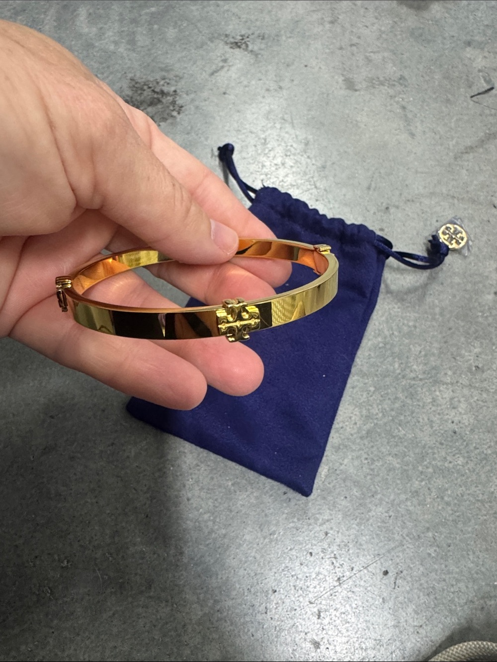 Tory Burch Classic Logo Bangle Bracelet Small/Medium